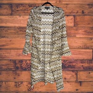 5 for‎ $25🔥Inner Circle Knit Chevron Long Line Bell Sleeve  Duster Large